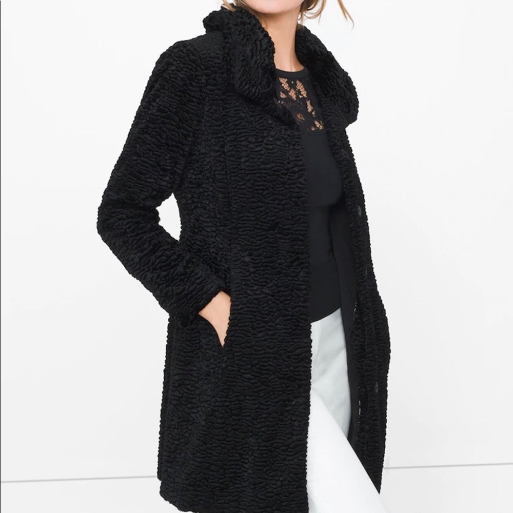 NWT White House Black Market Persian Faux-Fur Coat